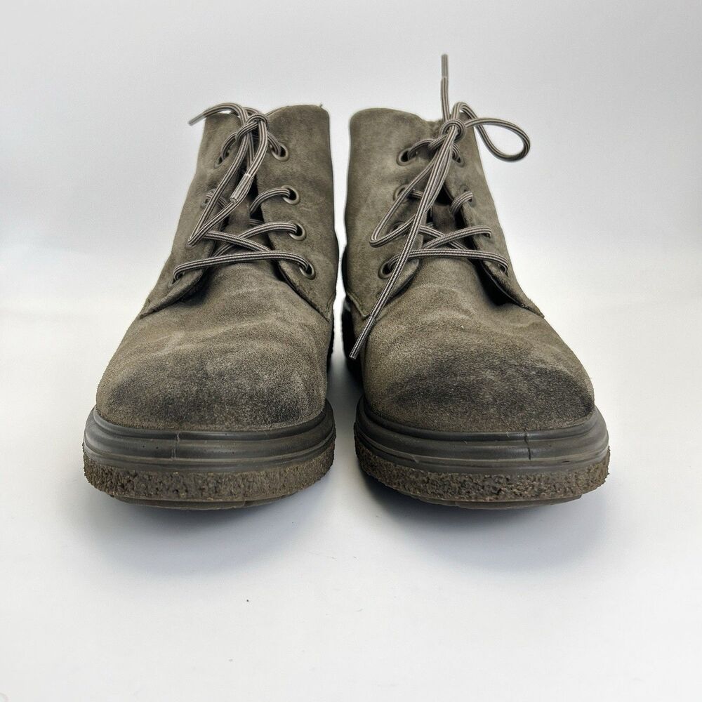 Ecco Crepetray Hybrid Boots Womens Sz 10 EU 41 Olive Green Suede Crepe Soles - Picture 4 of 9
